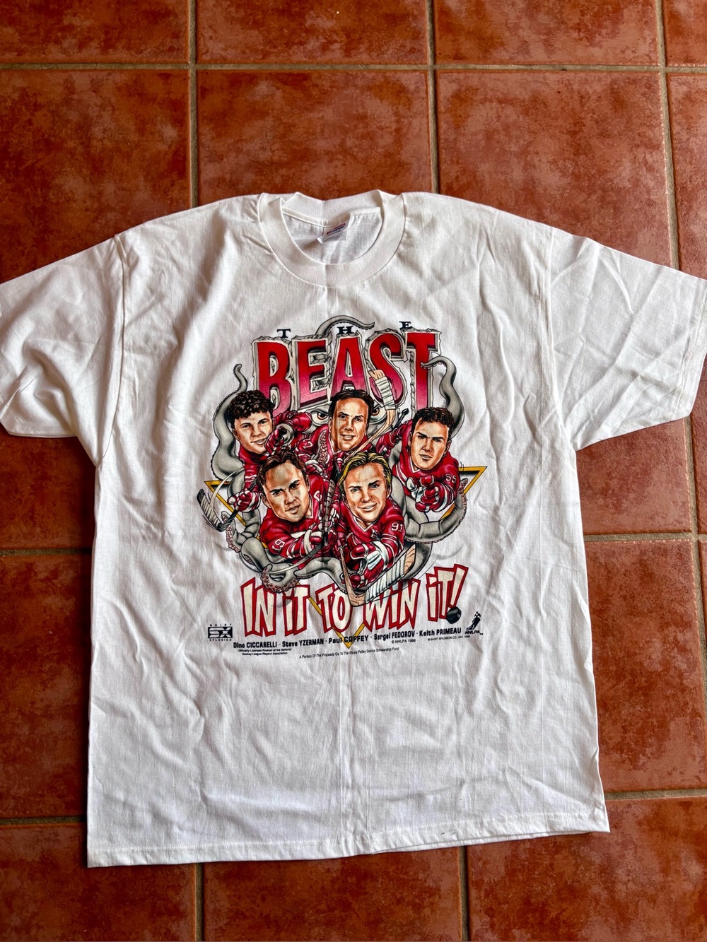 1996 Shirt Xplosion Detroit Redwings Octopus Beast Shirt Xl
